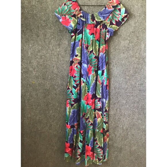 Hilo Hattie Muumuu Dress Women's Large Maxi Hawaiian Luau Hawaii Floral Hibiscus - Picture 2 of 4